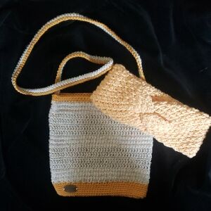 Handcrafted Yellow and Cream Crochet Bag